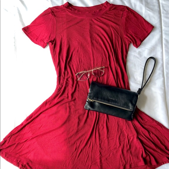 Short Red T-Shirt Dress - Picture 2 of 5